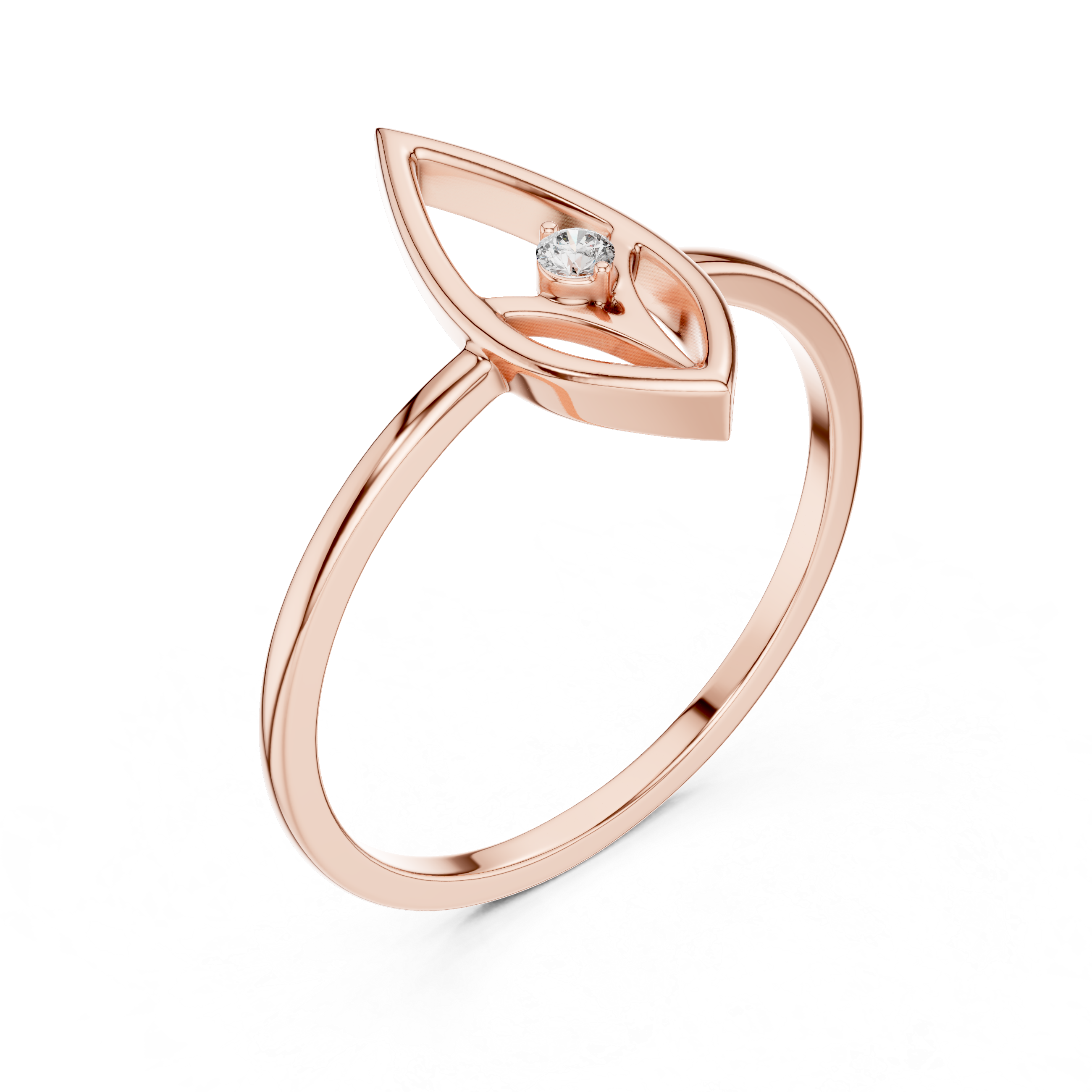 Modern Diamond Solitaire Ring